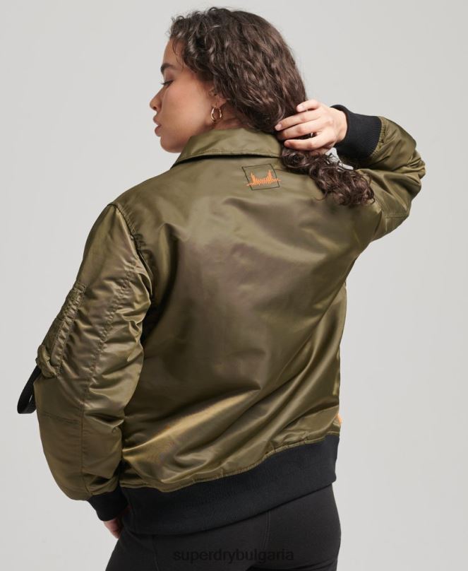 Superdry облекло N00H5508 зелено Жени енергийно бомбър яке ma2