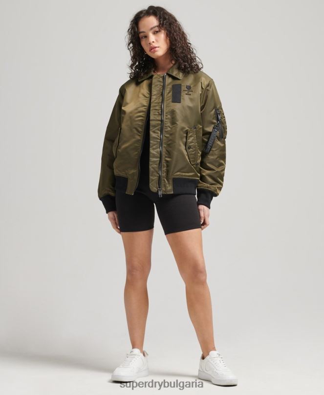 Superdry облекло N00H5508 зелено Жени енергийно бомбър яке ma2