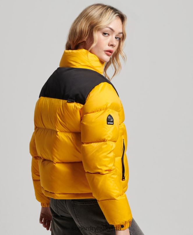 Superdry облекло N00H5511 жълто Жени спортно кодово яке с пуф