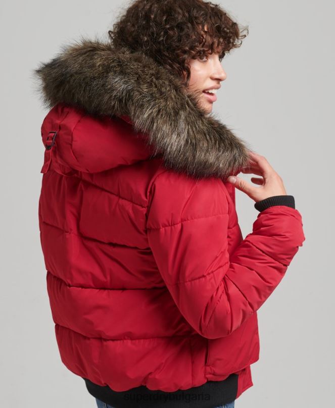 Superdry облекло N00H5517 червен Жени бомбър яке everest ella