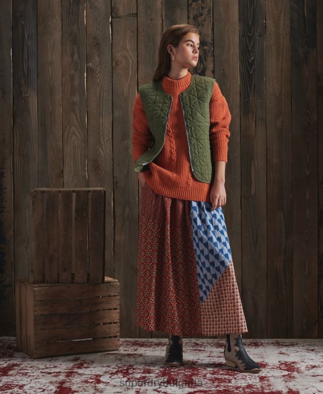 Superdry облекло N00H5518 каки Жени лимитирана жилетка със суха подплата