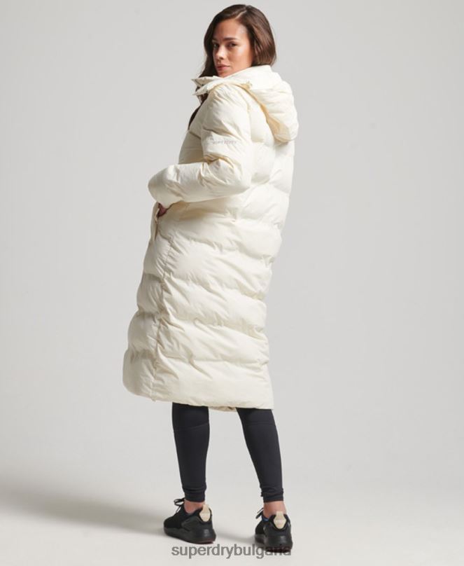 Superdry облекло N00H5520 сметана Жени подплатено яке с влак