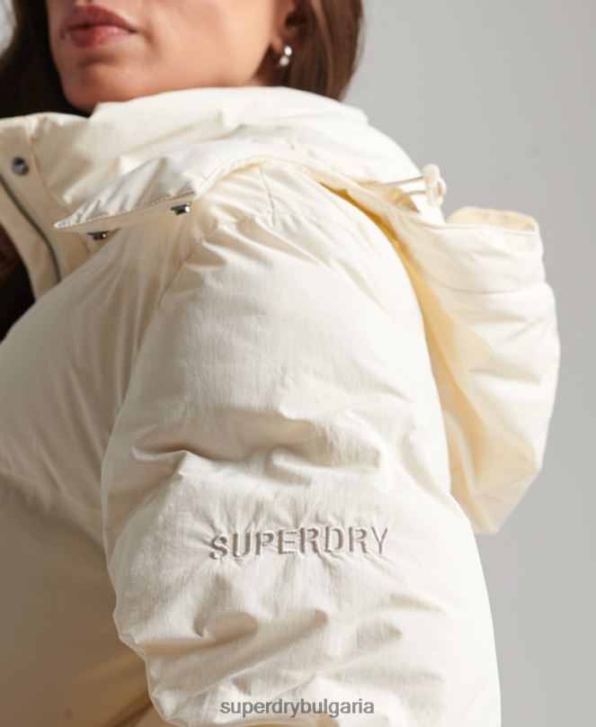 Superdry облекло N00H5520 сметана Жени подплатено яке с влак