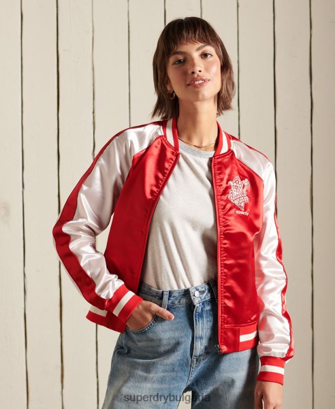 Superdry облекло N00H5522 червен Жени суика яке