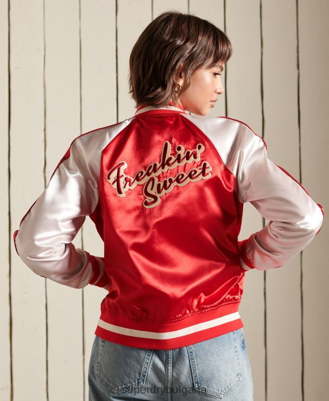 Superdry облекло N00H5522 червен Жени суика яке