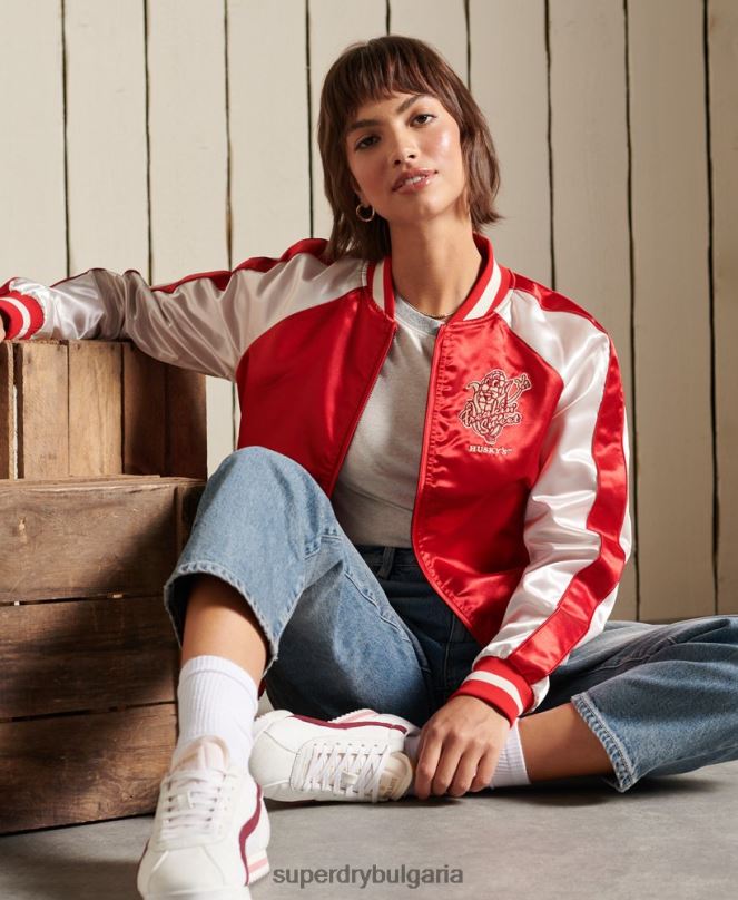 Superdry облекло N00H5522 червен Жени суика яке