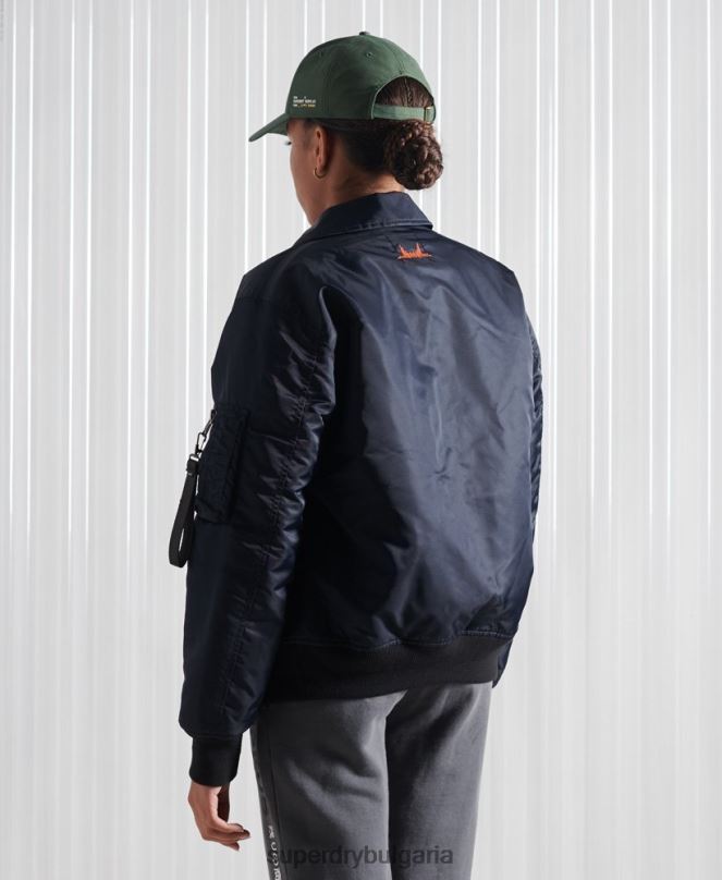 Superdry облекло N00H5523 военноморски флот Жени енергийно бомбър яке ma2