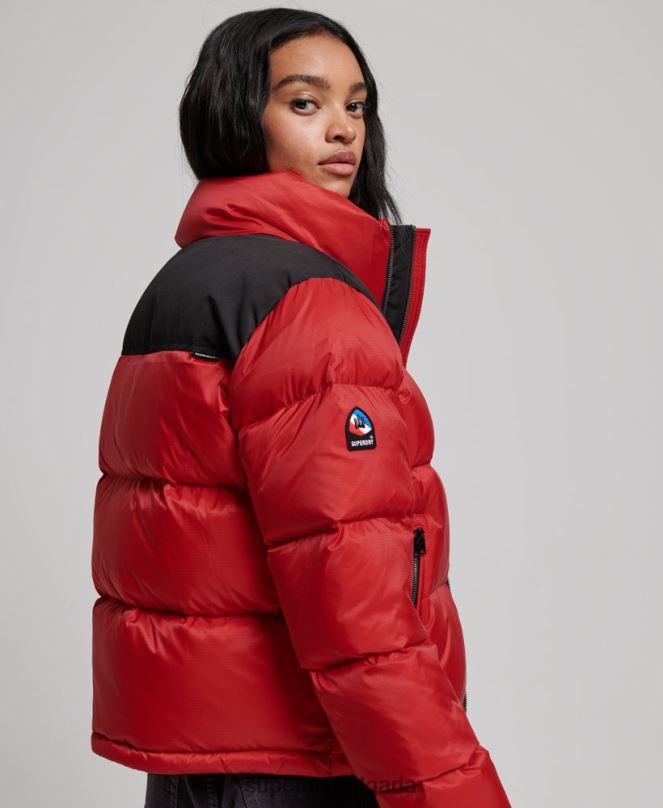 Superdry облекло N00H5524 червен Жени спортно кодово яке с пуф