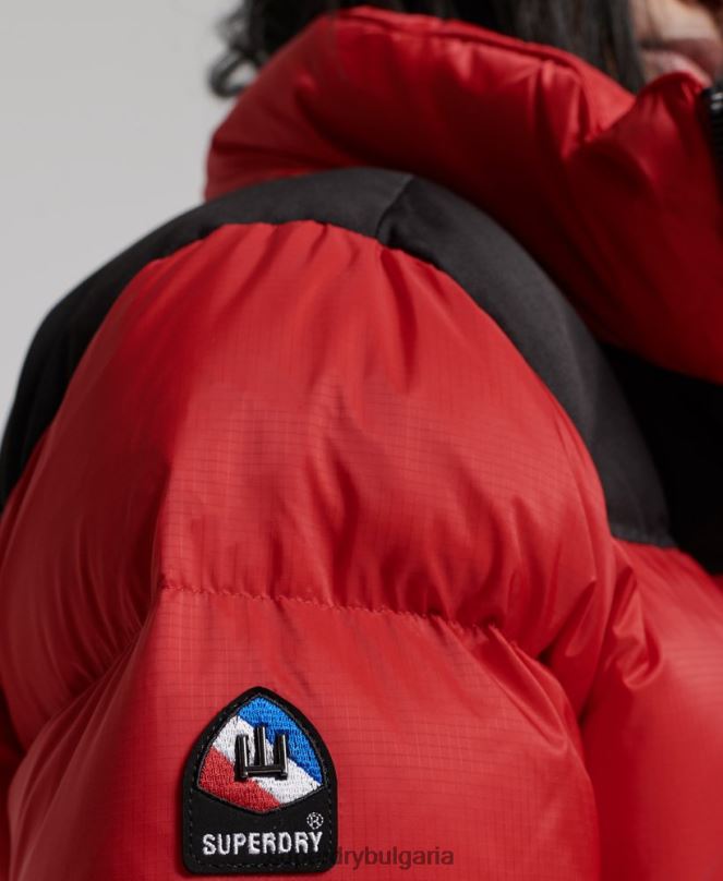Superdry облекло N00H5524 червен Жени спортно кодово яке с пуф