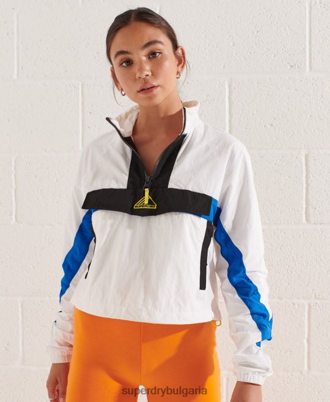Superdry облекло N00H5526 бяло Жени горно яке с цветни блокове