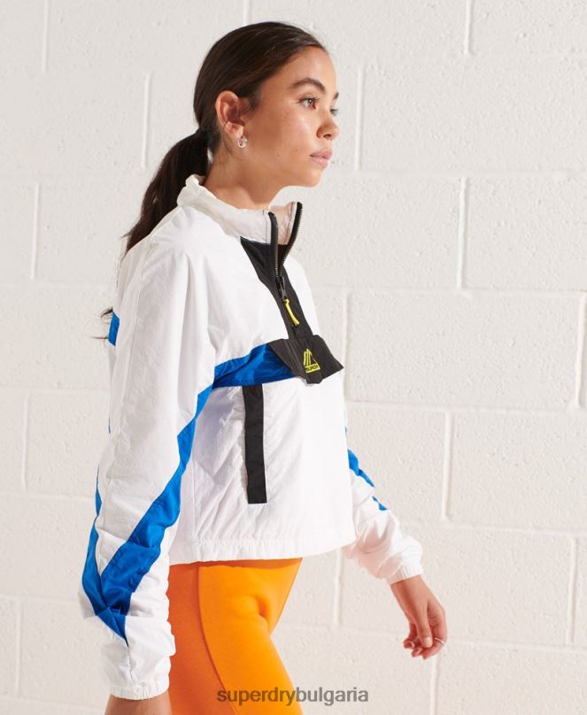 Superdry облекло N00H5526 бяло Жени горно яке с цветни блокове