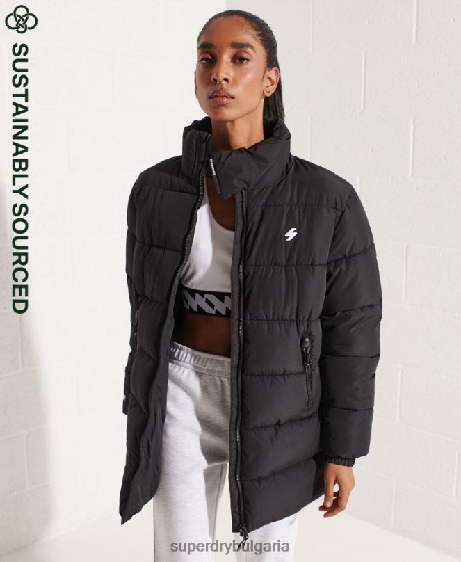 Superdry облекло N00H5527 черен Жени спортно пухено яке с парагади