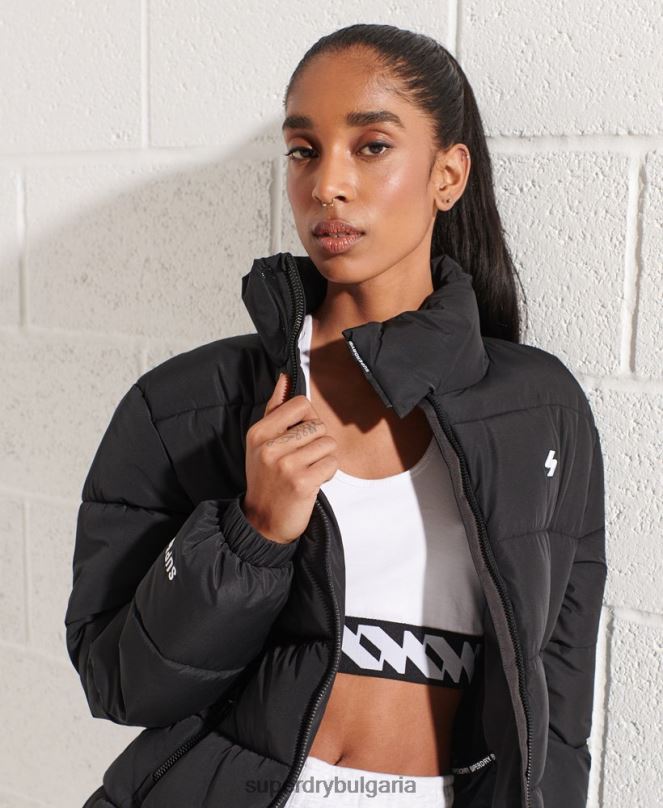 Superdry облекло N00H5527 черен Жени спортно пухено яке с парагади
