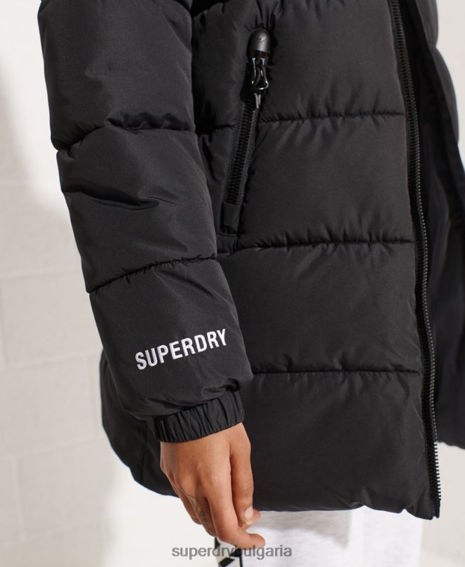 Superdry облекло N00H5527 черен Жени спортно пухено яке с парагади