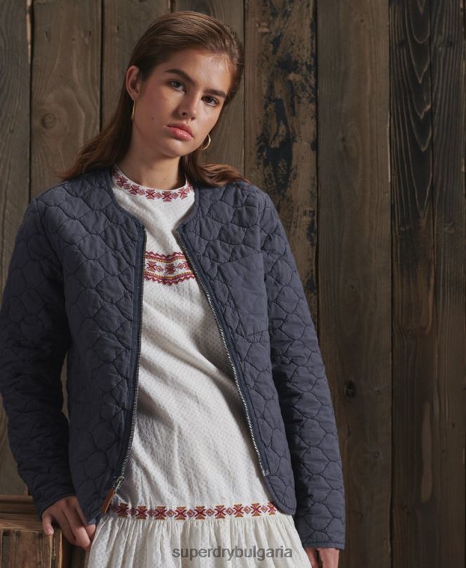 Superdry облекло N00H5529 военноморски флот Жени лимитирано издание на яке със суха подплата