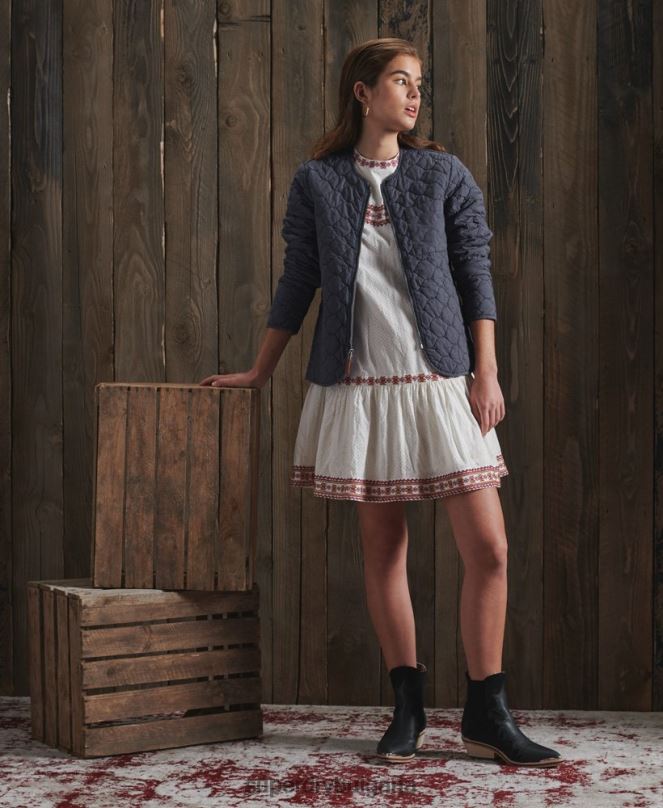 Superdry облекло N00H5529 военноморски флот Жени лимитирано издание на яке със суха подплата