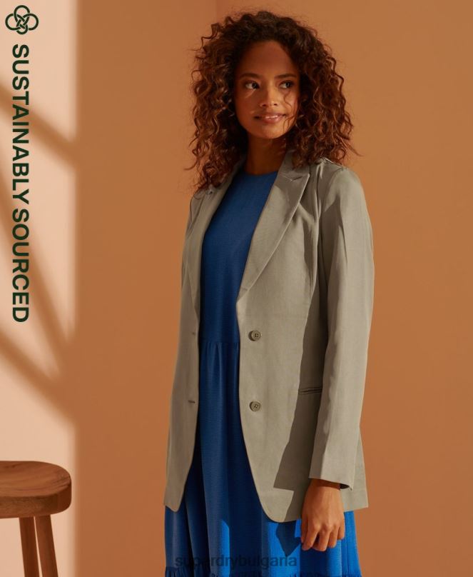 Superdry облекло N00H5531 бежово Жени лимитирана серия сако Tencel