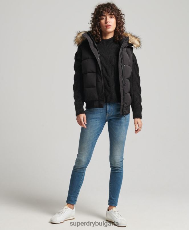 Superdry облекло N00H5533 черен Жени ела жилет