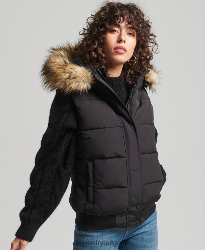 Superdry облекло N00H5533 черен Жени ела жилет