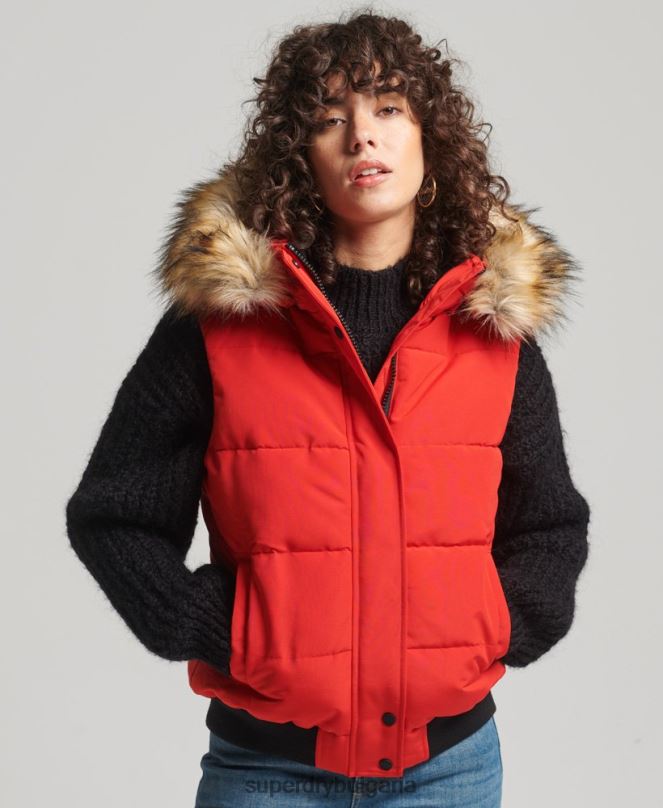 Superdry облекло N00H5534 червен Жени ела жилет