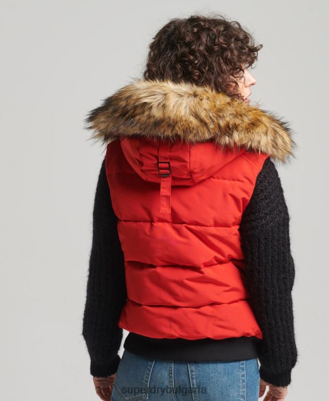 Superdry облекло N00H5534 червен Жени ела жилет