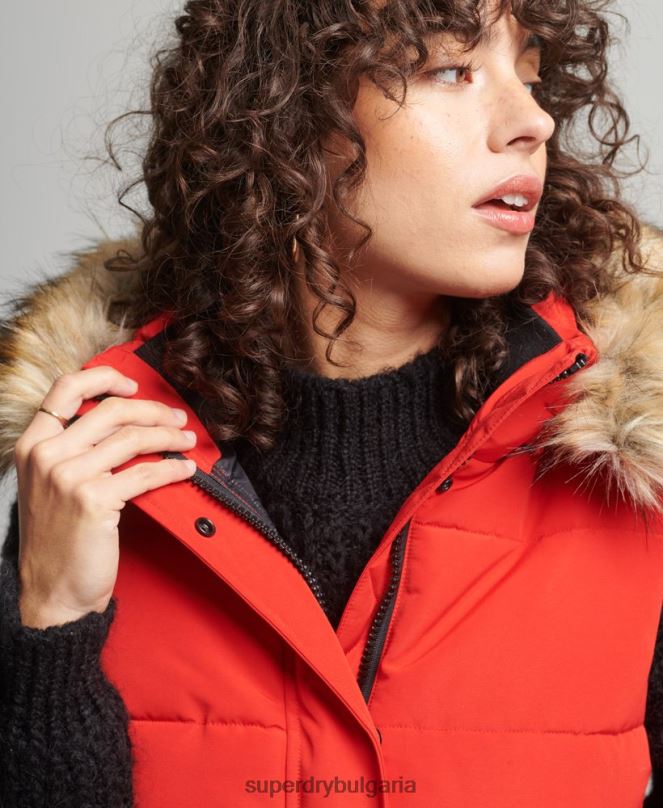 Superdry облекло N00H5534 червен Жени ела жилет