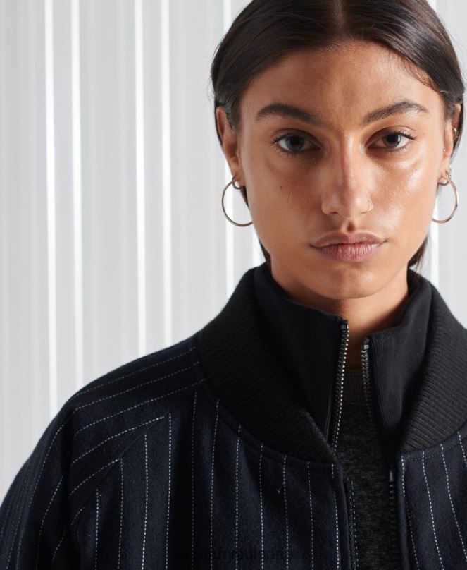 Superdry облекло N00H5536 военноморски флот Жени ограничено издание sdx яке на ивици бомбър