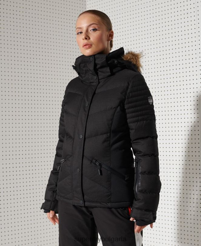 Superdry облекло N00H5543 черен Жени снежно луксозно пухено яке