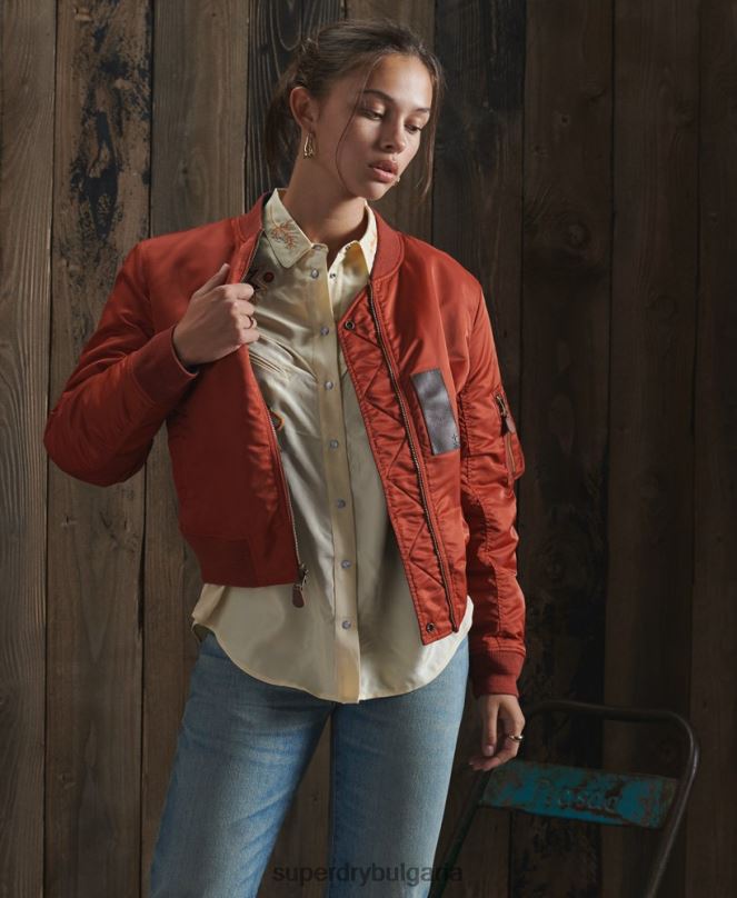 Superdry облекло N00H5551 червен Жени ограничено издание сухо обръщащо яке