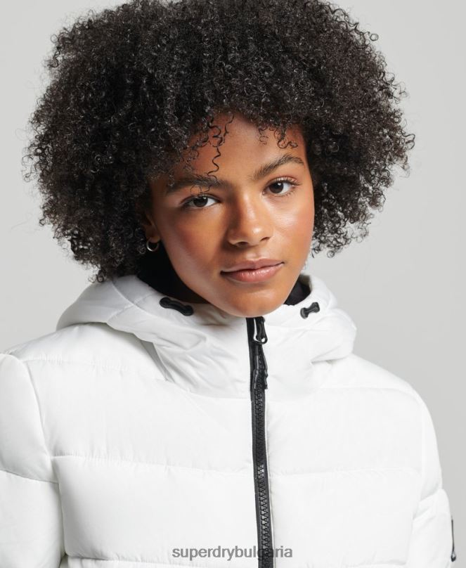 Superdry облекло N00H5556 бяло Жени дух спортен пуф