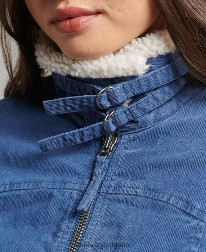 Superdry облекло N00H5557 син Жени инди яке с подплата borg