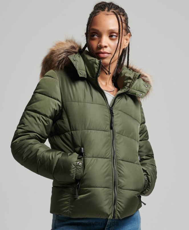 Superdry облекло N00H5558 каки Жени луксозно яке fuji с планинска качулка