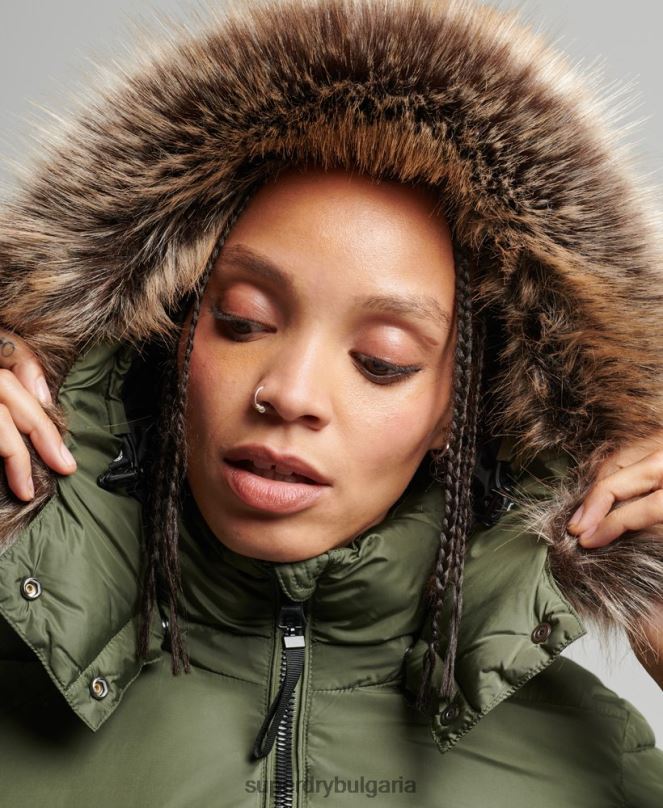 Superdry облекло N00H5558 каки Жени луксозно яке fuji с планинска качулка