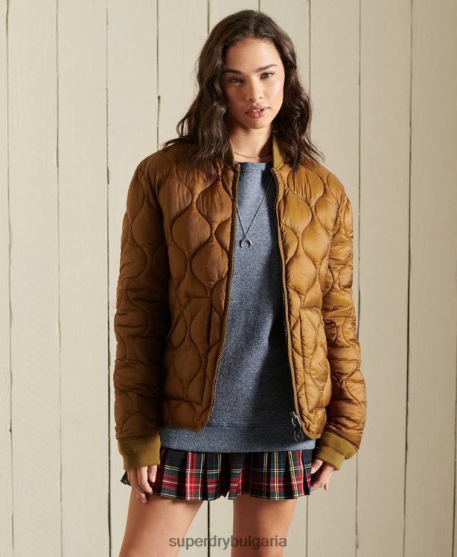 Superdry облекло N00H5562 тен Жени голямо яке с подплата