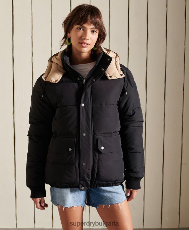 Superdry облекло N00H5566 тъмно синьо Жени голямо планинско пухено яке