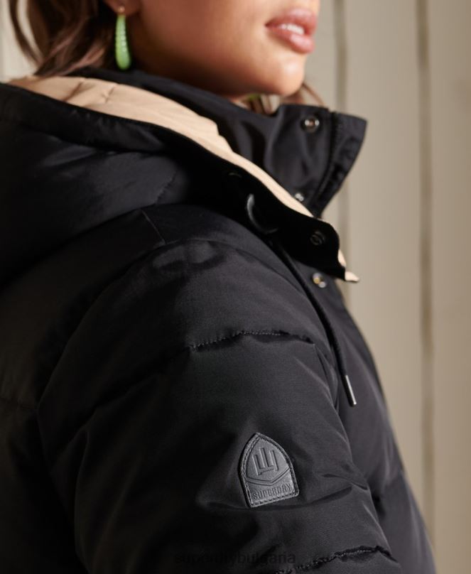 Superdry облекло N00H5566 тъмно синьо Жени голямо планинско пухено яке