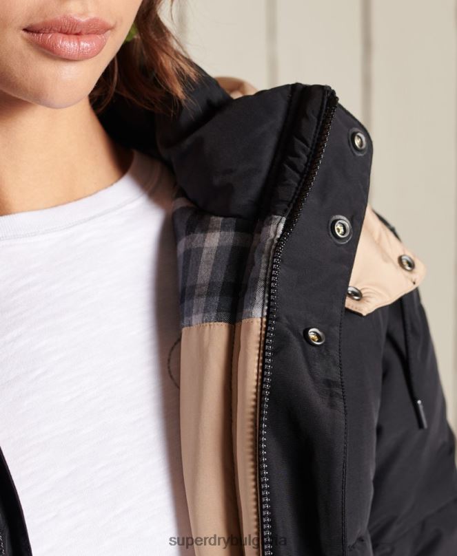 Superdry облекло N00H5566 тъмно синьо Жени голямо планинско пухено яке