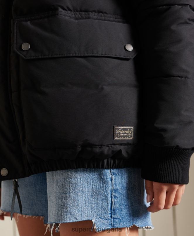 Superdry облекло N00H5566 тъмно синьо Жени голямо планинско пухено яке