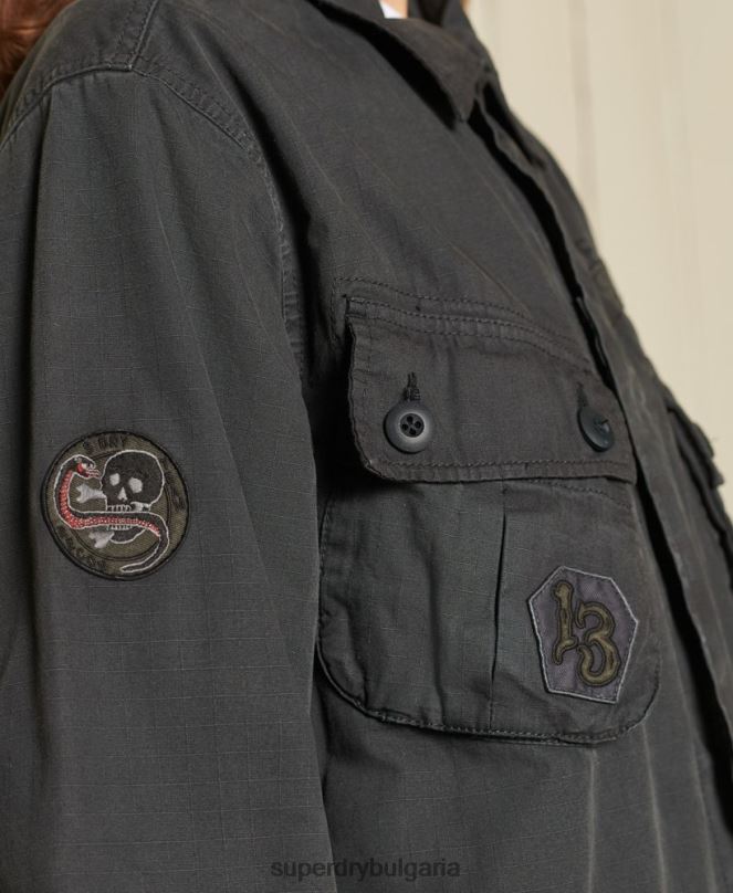 Superdry облекло N00H5567 тъмно сив Жени голямо бойно яке