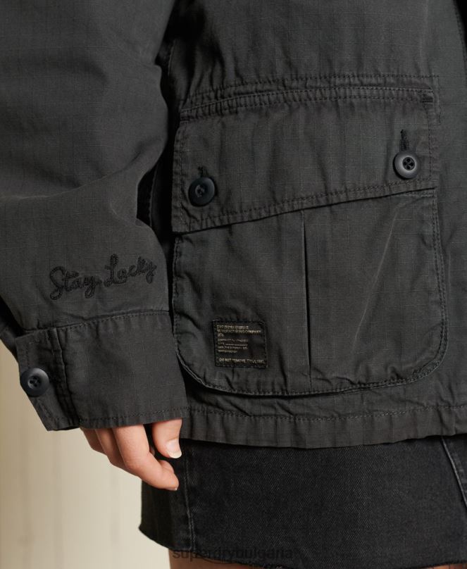 Superdry облекло N00H5567 тъмно сив Жени голямо бойно яке