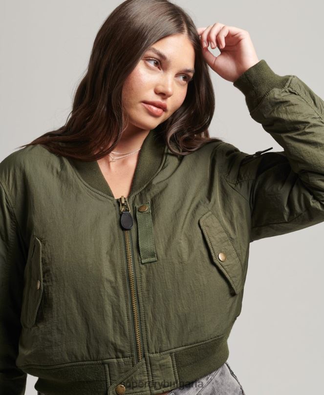 Superdry облекло N00H5569 каки Жени военно авиаторско яке ma1 бомбър