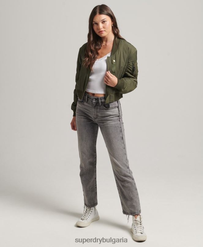 Superdry облекло N00H5569 каки Жени военно авиаторско яке ma1 бомбър