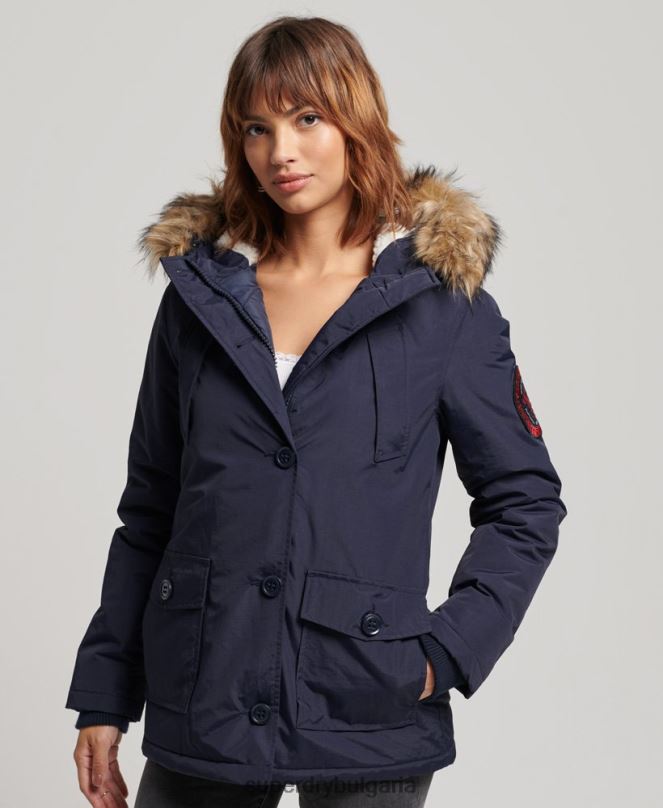 Superdry облекло N00H5570 военноморски флот Жени яке еверест парка