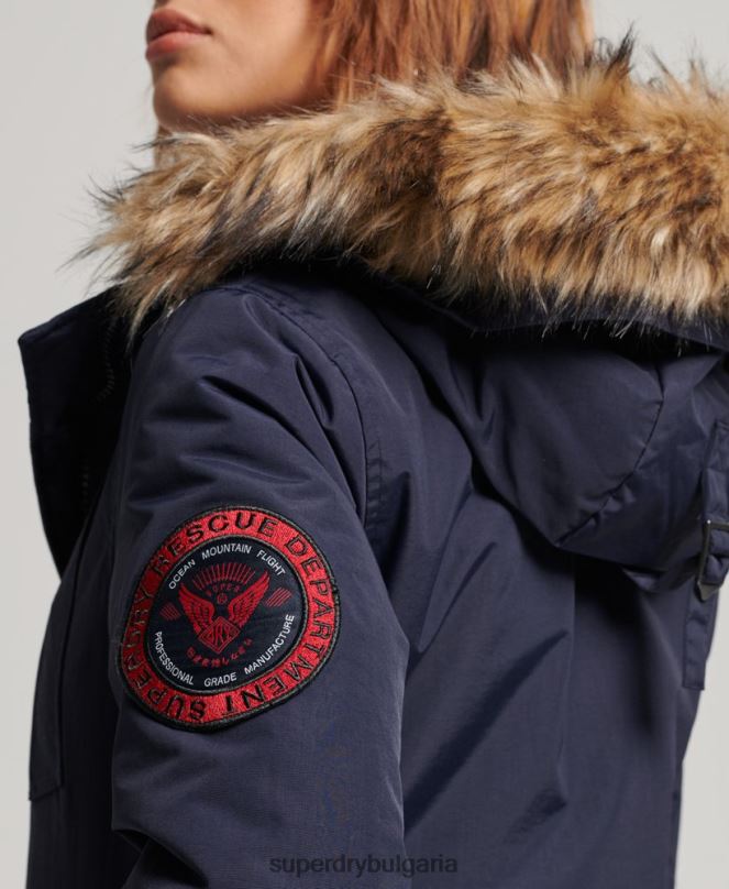Superdry облекло N00H5570 военноморски флот Жени яке еверест парка