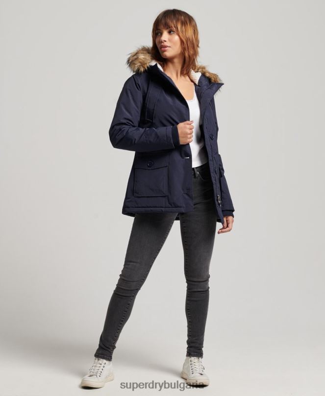 Superdry облекло N00H5570 военноморски флот Жени яке еверест парка