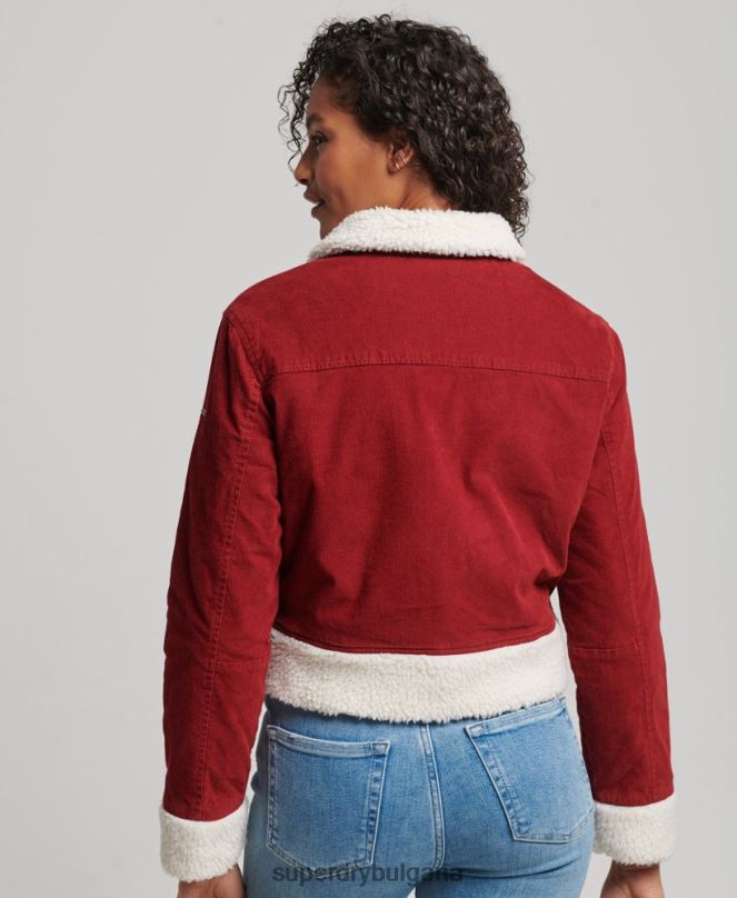 Superdry облекло N00H5572 червен Жени инди яке с подплата borg