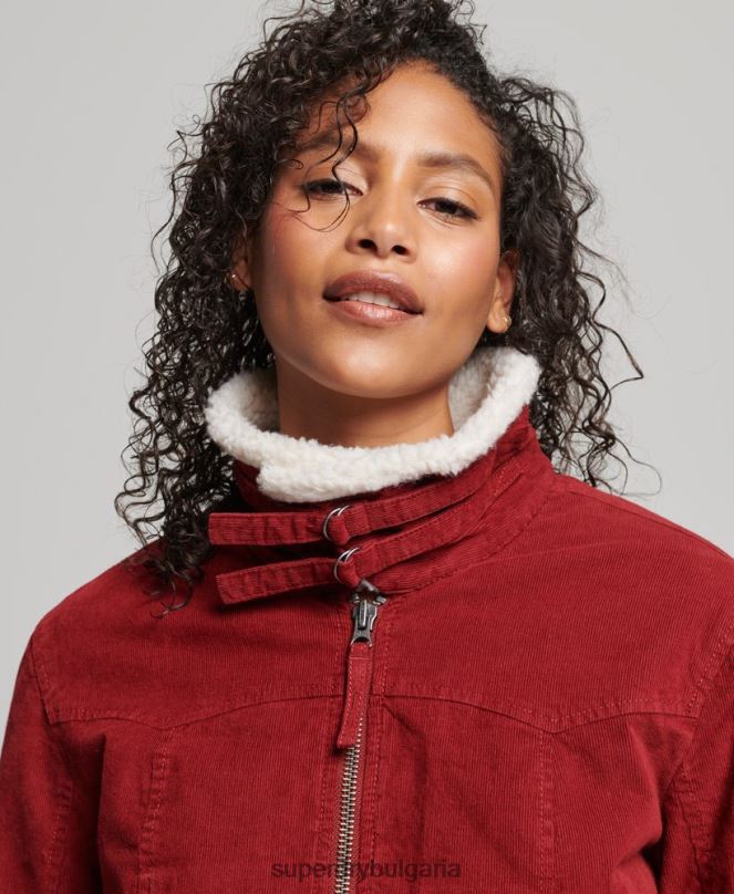 Superdry облекло N00H5572 червен Жени инди яке с подплата borg