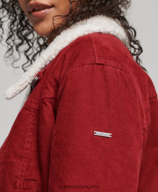 Superdry облекло N00H5572 червен Жени инди яке с подплата borg