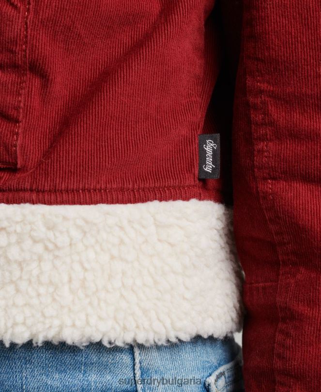 Superdry облекло N00H5572 червен Жени инди яке с подплата borg