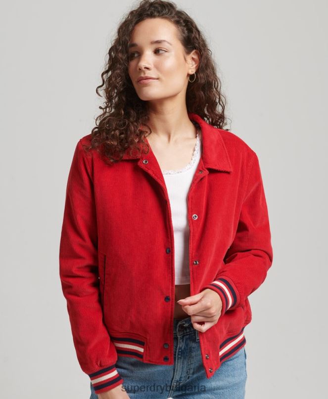 Superdry облекло N00H5580 червен Жени яке с кордово бомбър